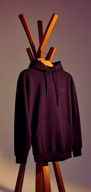 Men’s solid hoodie in black cotton