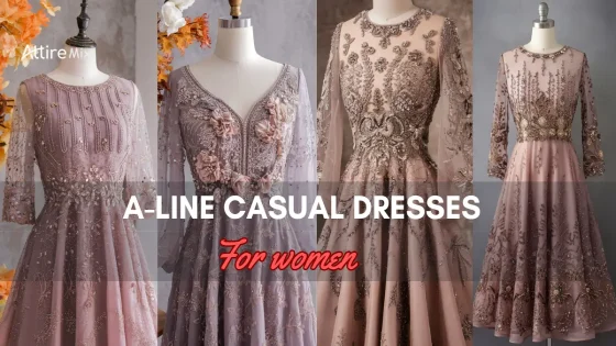 Collection of A-Line Casual Dresses For women with intricate embroidery