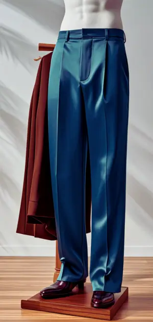 Stylish men’s silk pajama set in royal blue.