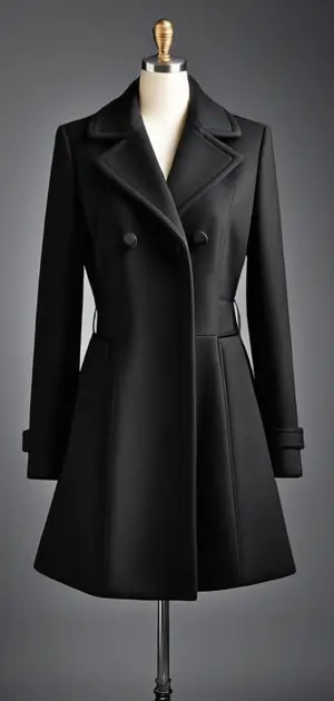 Elegant tailored black coat for women