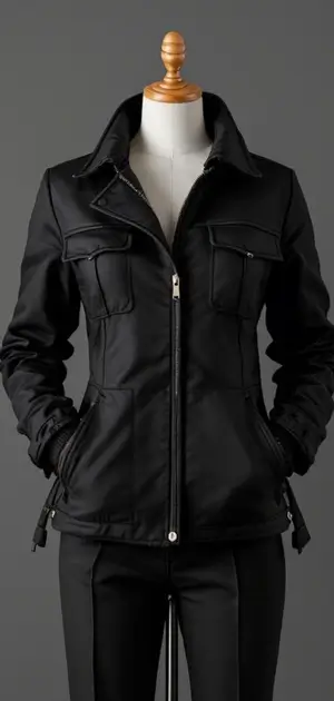 Elegant black jacket with golden accents for a polished look