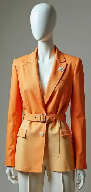 Bright orange belted blazer