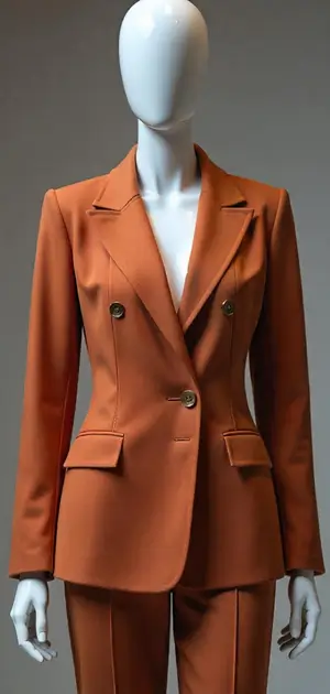 Rust-coloured blazer with double-button detailing