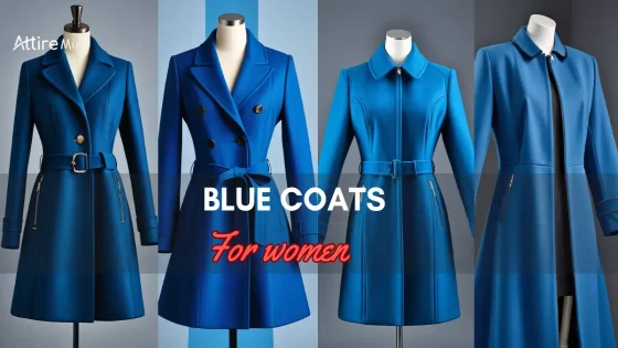 Collection of stylish blue coats for women