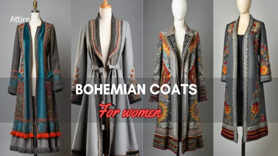 Collection of bohemian coats for women with intricate patterns