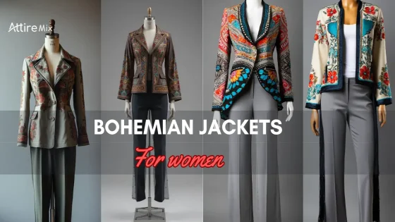 Collection of Bohemian Jackets For Women on mannequins