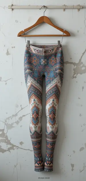 Stylish leggings blend modern bohemian patterns with vibrant colors.