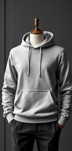 Plain light grey hoodie for men