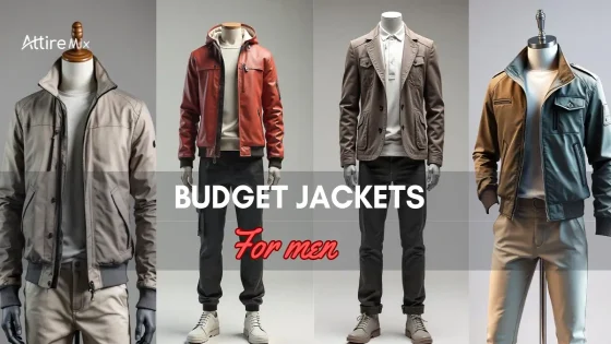 Four Budget Jackets For men displayed with varying styles