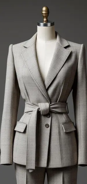 Dark grey double-breasted jacket with silver buttons