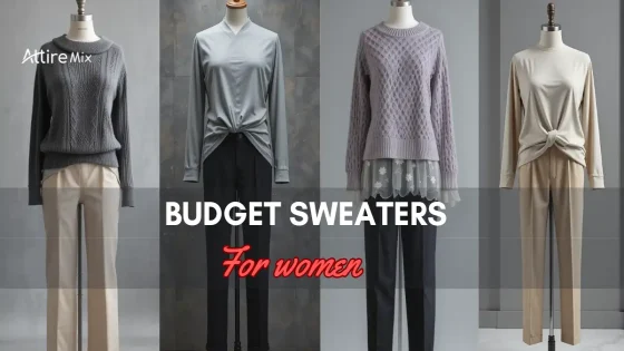 Collection of Budget Sweaters For women displayed on mannequins