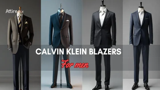 A selection of Calvin Klein blazers for men on display