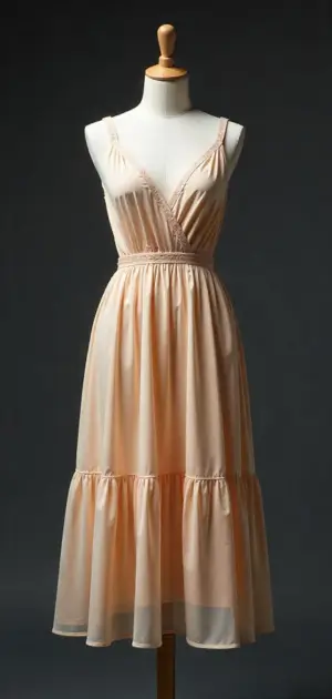 Elegant peach tiered spring dress