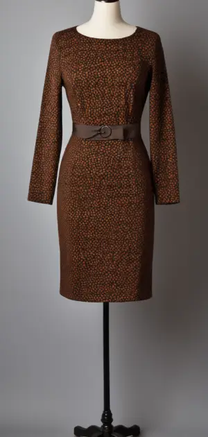 Structured dress with fall check pattern