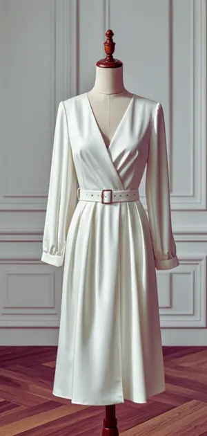 Halter white dress with gold accessories.