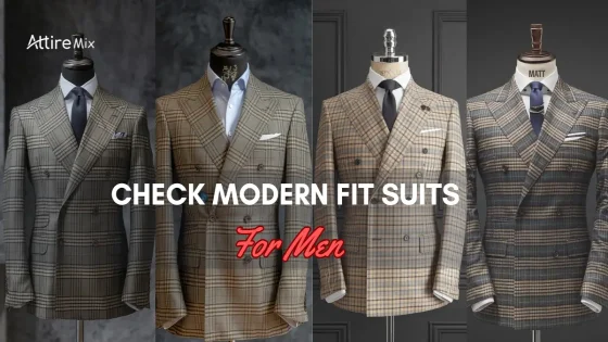 Check Modern Fit Suits for men