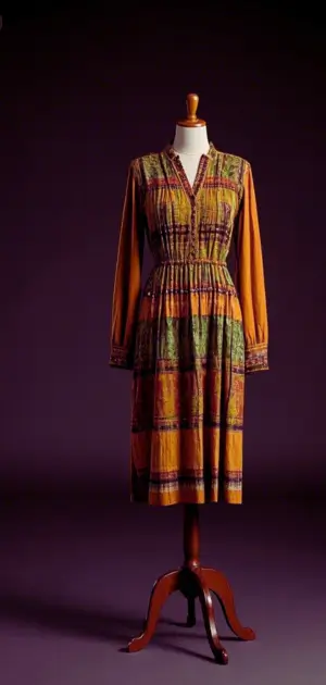 Floral boho summer dress in soft sunlight.