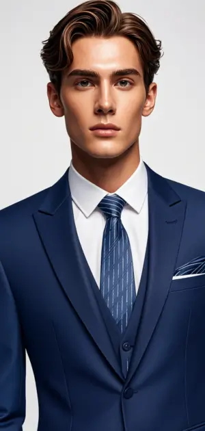 Solid black Calvin Klein tie with matching pocket square
