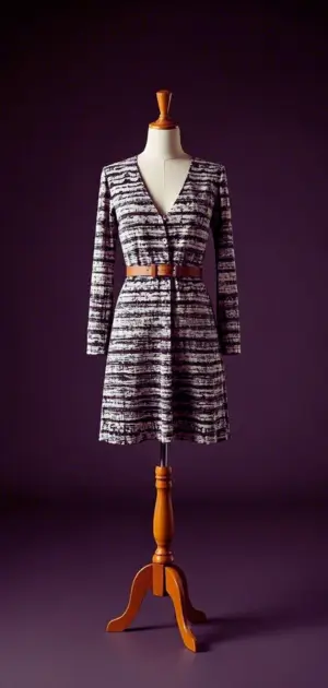 Women’s fit-and-flare geometric casual dress