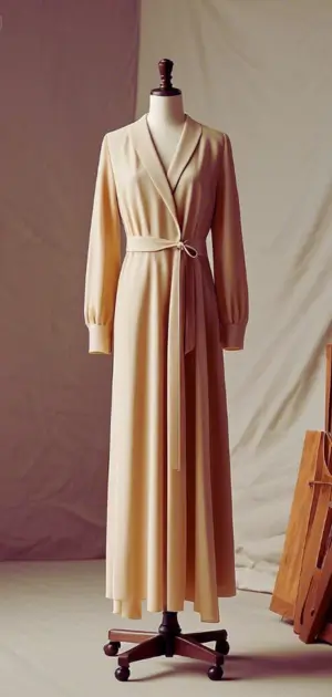 Velvet long-sleeve gown in rich burgundy shade