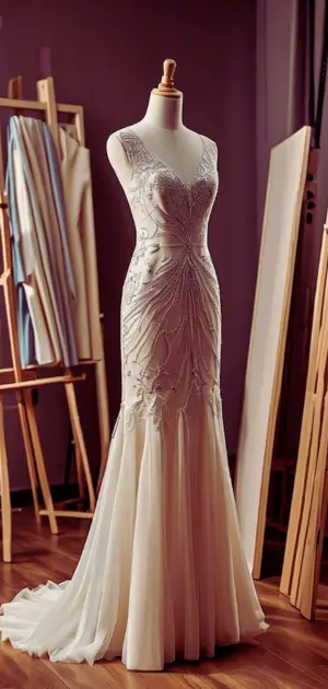 Chiffon maxi dress with side slit for formal events
