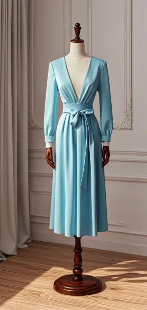 Dusty blue lace pastel cocktail dress for women