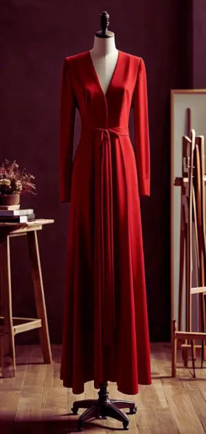 Red gown with sequins for formal occasions