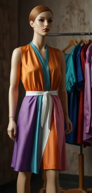Silk midi dress with floral print in a summer setting