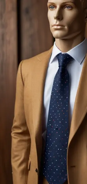 Silk neckties for men in striped and solid patterns, arranged with pocket squares