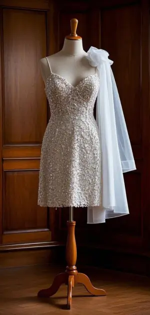 Floral chiffon dress for casual weddings.