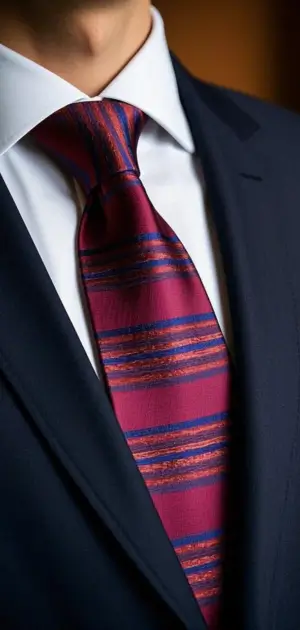 Burgundy winter tie in silk for men, ideal for holiday parties and weddings