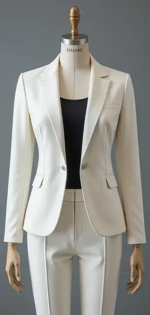 White classic blazer with a tailored fit