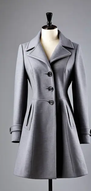 Sophisticated light gray belted cotton coat