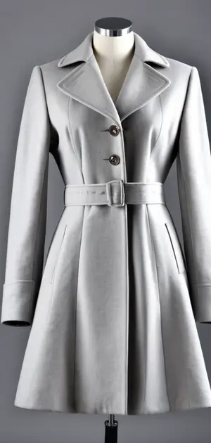 Dark gray cotton coat with button front