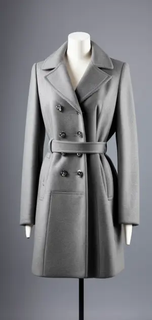 Grey office coat with double buttons for women