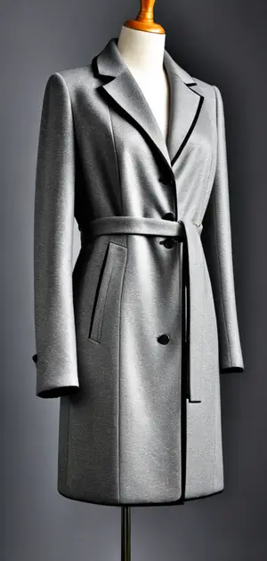 Silver belted party coat for women