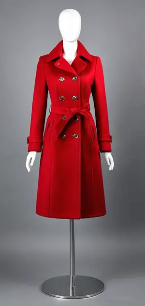 Stylish red coat with double-breasted design