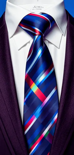 Men’s blue Calvin Klein tie styled with a light suit