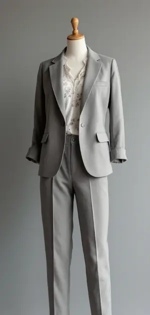 Grey cotton blazer with tailored fit