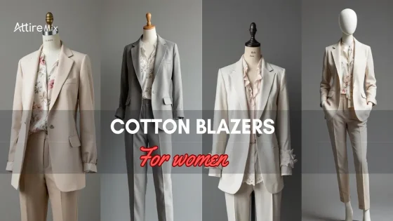 Collection of cotton blazers for women in neutral shades
