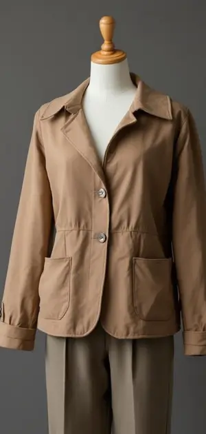 Beige cotton jacket on display