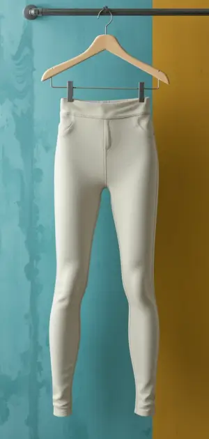Cream cotton-blend leggings featuring a minimalist and contemporary design.