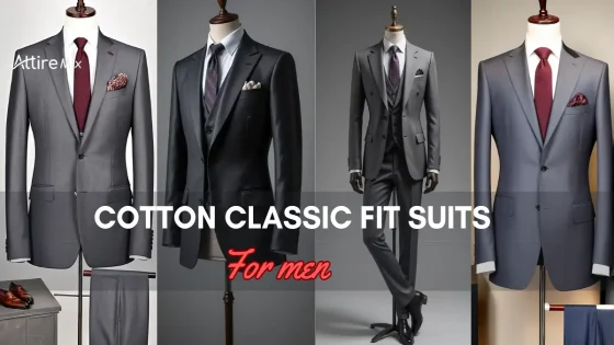 Collage of Cotton Classic Fit Suits for men