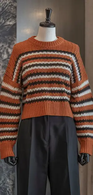 Stylish cotton sweater with vibrant stripe pattern