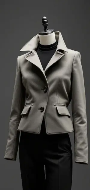 Gray single-breasted Jackets with patch pockets on a mannequin