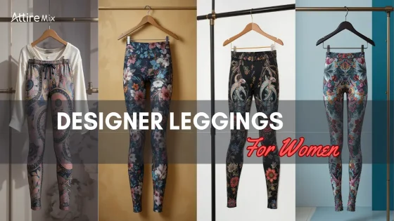 Four pairs of unique designer leggings with floral and paisley patterns.