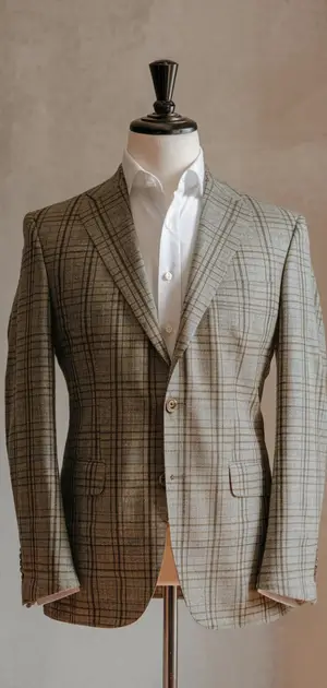 Light brown Donegal suit with white shirt