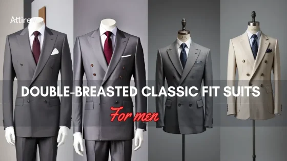 Collage of Double-Breasted Classic Fit Suits for men