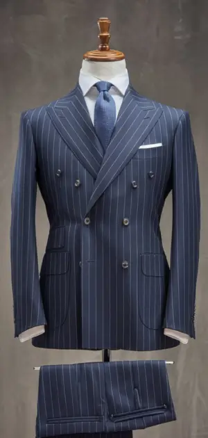Mannequin showcasing a classic double-breasted suit
