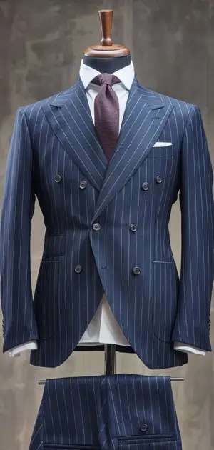 Mannequin dressed in a sleek double-breasted suit